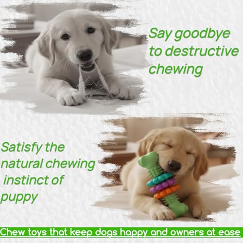 Puppy Teething Toy, Durable Chew Toy for Small Dogs, Interactive Bone Toy to Keep Puppies Busy, Teeth Cleaning Dog Toy for Small Breeds - color: Grenn