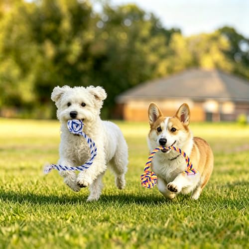 Dog Rope Toy with Suction Cup Interactive Tug of War Toy 2Pcs - size: suction cup