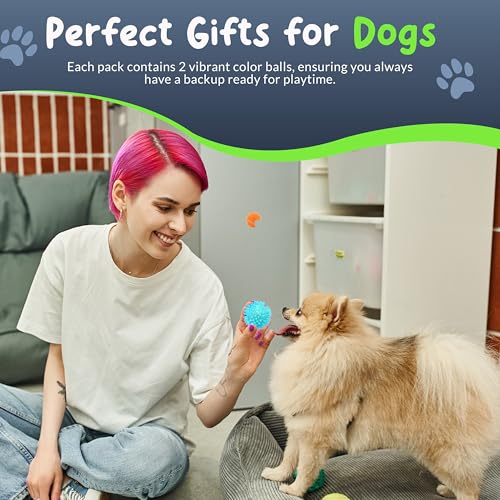 Spiky Dog Ball 1.8 Inch Squeaky Toy for Small Dogs Aggressive Chewers Puppy Teething Toys Dog Spike Ball for Training and Teeth Cleaning - 8 Pack - color: 8 Pack
