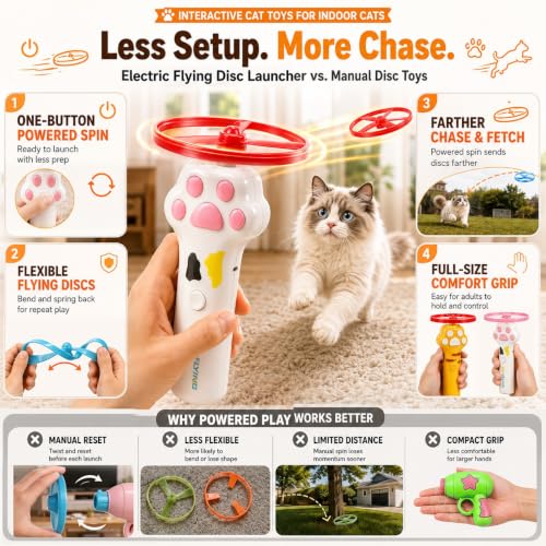 Cat Toy Launcher for Kitten Toys, Cat Toys Interactive, Automatic Cat Toy - color: white