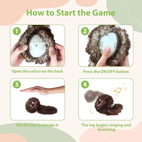 PETGEEK Vibrating Squeaky Dog Ball, USB Rechargeable 350mAh Toy, Brown - color: Brown-350mAh