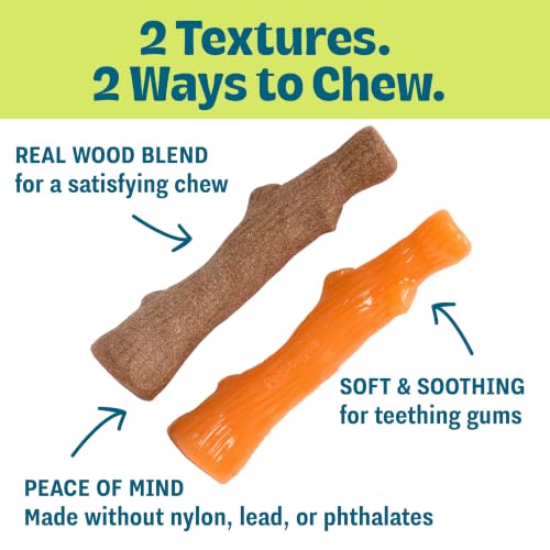 Dogwood Puppy Dog Chew Toys, USA Made Materials, 2-Pack, 5.3"