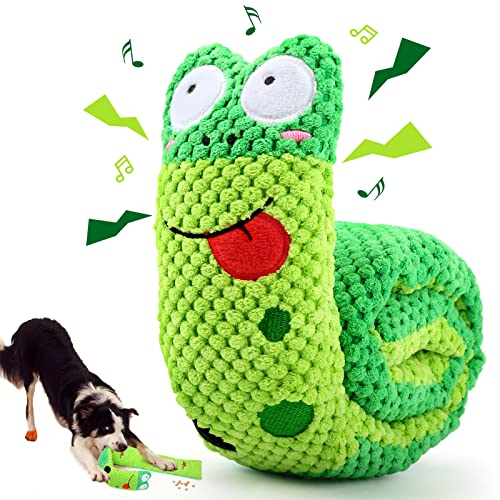 Letsmeet Squeaky Snuffle Dog Toy for Boredom Relief, Interactive Treat Puzzle Plush for Mental Stimulation & Foraging Training, Soft Chew Toy for Small Medium Dogs - style: Frog