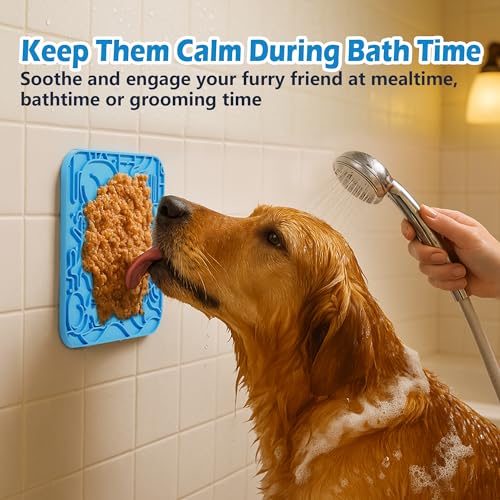 Jalopink Lick Mat for Dogs & Cats,Dog Lick Mat with Suction Cups for Anxiety Relief, Slow Feeder Dog Licking mat, Puppy Lick mat for Bath Time, Grooming & Training 2 Pack