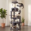 PAWZ Road 72" Cat Tree, Tall Cat Tower with Hammock& Condos for Large Cats - color: Dark Gray, size: 72"
