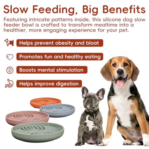 Slow Feeder Dog Bowl, Silicone Puzzle Bowl With Suction Cups for Dogs & Puppies, Anxiety Relief, Slow Eating, Dishwasher Fit, All Breeds, Pumpkin - color: PUMPKIN