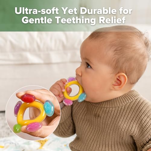 Haakaa Silicone Ferris Wheel Teether, Freezable Teething Ring for Babies