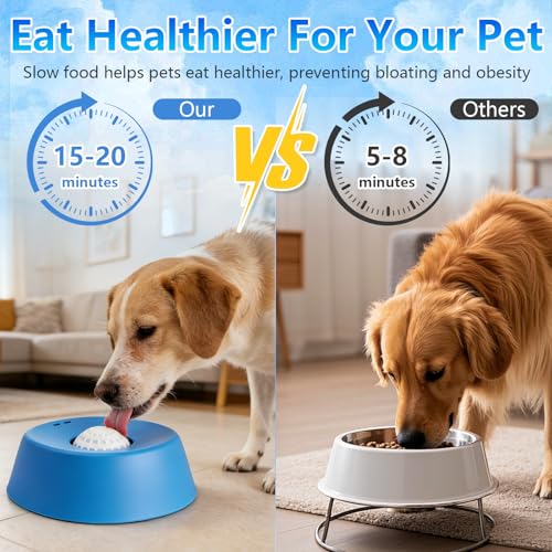 Slow Feeder Dog Bowls for Liquid Treat,Dog Licking Bowl with Rolling Balls,Calming Lick Bowl, Dog Lick Ball Bow for Wet Food Bone Broth & Yogurt for Large Medium Small Puppy Breeds (Yellow) - color: Yellow