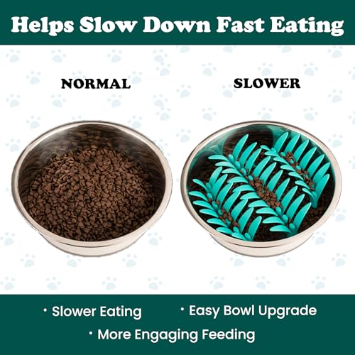 PEGGY11 Grass-Shaped Silicone Slow Feeder Insert for Dog Bowl - size: 6.38'' x 6.38''