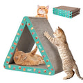 Cat Scratcher, Cat Scratching Board - Foldable Triangle 6-Sided Cardboard - color: Green