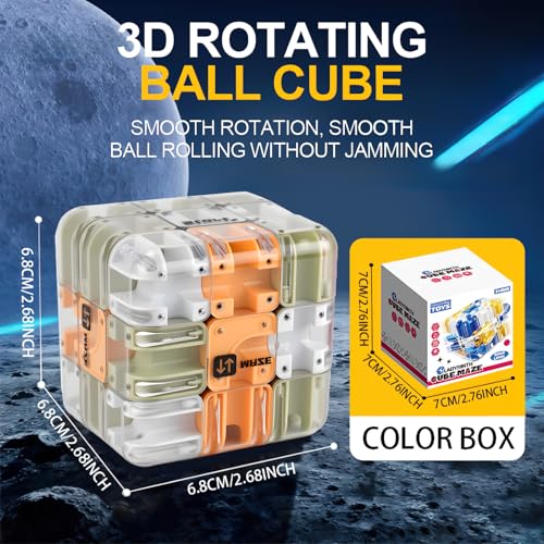 3D Rolling Ball Maze Cube, Brain Teaser Puzzles Toys Educational Focus Toys - color: Green