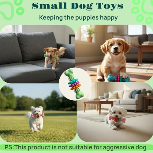 Puppy Teething Toy, Durable Chew Toy for Small Dogs, Interactive Bone Toy to Keep Puppies Busy, Teeth Cleaning Dog Toy for Small Breeds - color: Grenn