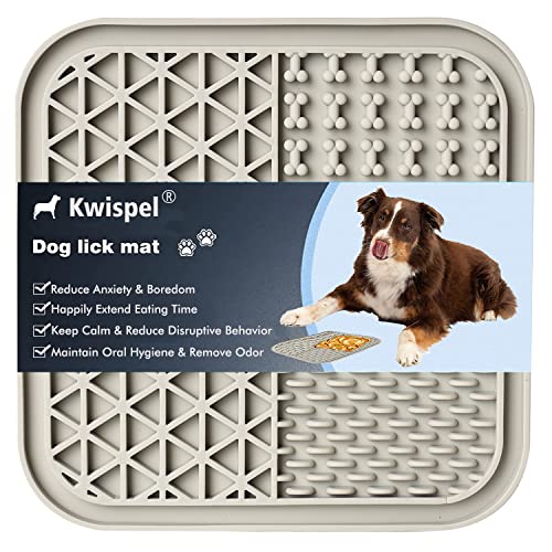 Lick Mat for Dogs, Dog Lick Mat with Suction Cups for Anxiety, Peanut Butter Dog Licking Mat Slow Feeder Dispensing Treater Lick Pad for Dogs Cats Grooming Bathing and Training (Grey) - color: Small Grey