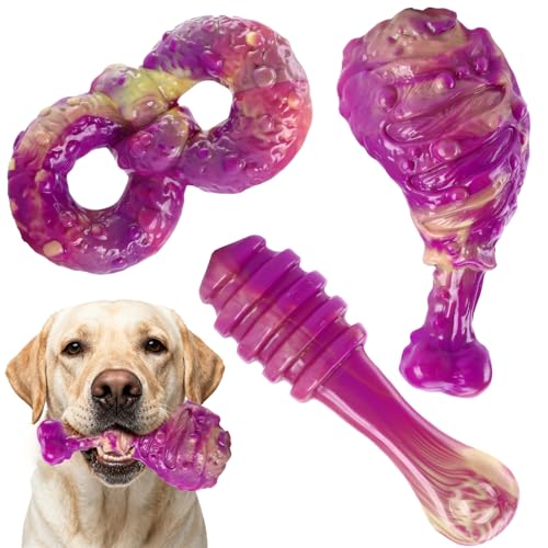 WinTour Dog Chew Toys for Aggressive Chewers, Tough Toys for 30-80lbs Dogs - color: Purple