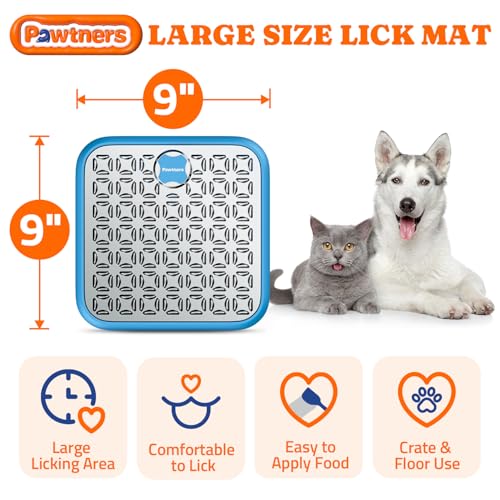 Pawtners Stainless Steel Lick Mat for Dogs & Cats, 1 Pack, Blue - color: blue, size: 1pack