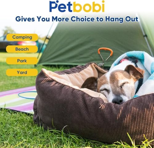 Petbobi Dog Tie Out Cable and Stake, 20ft Heavy Duty Dog Leads for Yard - color: Blue, size: 20 ft (120 lbs)