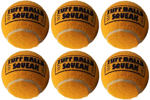 PetSport Giant Tuff Ball - Giant Tennis Balls for Large Dogs, Great for Boredom & Aggressive Chewers, Dog Toy, Certified Non-Toxic, Won't Wear Down Teeth - 4"(6pack) - size: 4 Inches (Pack of 6)