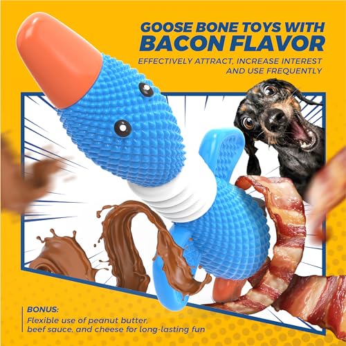 Vitscan Upgraded Nylon Goose Dog Toys for Aggressive Chewers Chewproof Duck - color: BLUE