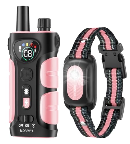 SLOPEHILL Dog Shock Collar,4200FT Dog Training Collar with Remote,Pink - color: Pink