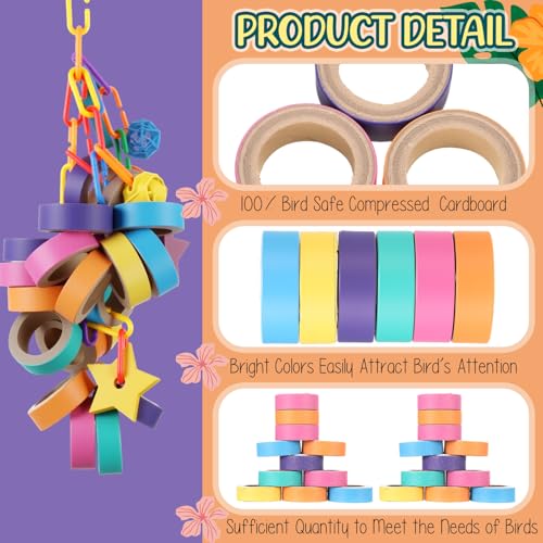 Skyygemm 60 Pcs Parrot Toys Macaw Toys Bulk for Medium Large Birds