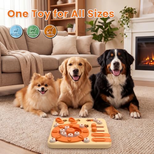 Dog Puzzle Toy, 4-Level Interactive Dog Toys with Suction Cups, Brain Stimulating Puzzle Feeder Dog for Large Medium Small Dogs, Slow Feeder