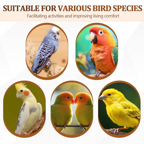 Sintuff Bird Perches Natural Wood Double Slots, 30 Inches, 8 Pcs - size: 30 Inches