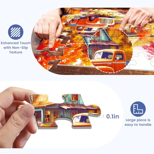 6 Pack 36 Large Piece Puzzle for Seniors Dementia Alzheimer's Products - color: 36 Large Pieces