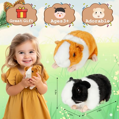 redaica 2pc Guinea Pig Stuffed Animals - 7.9inch Plush Toys - size: 2pcs