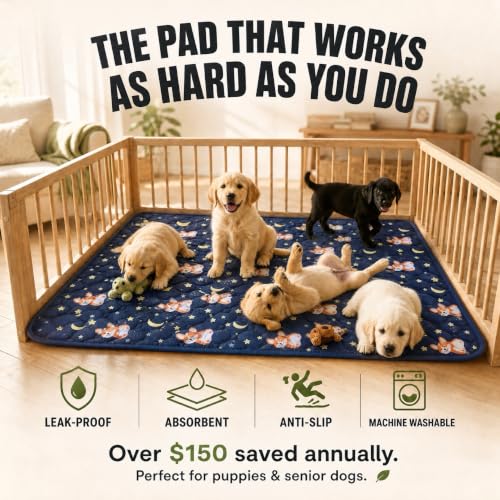 Washable Pee Pads for Dogs, Leak-Proof Reusable Crate XL, 39x28 - color: Blue, size: 39''X28"