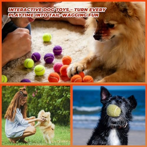 INSUM 1.5 Inch Mini Tennis Balls for X-Small Dogs & Cats, 20/40 Pack Soft Fetch Play Toys for Puppies & Kittens, Training & Indoor Outdoor Exercise - size: 1.5"-40PK