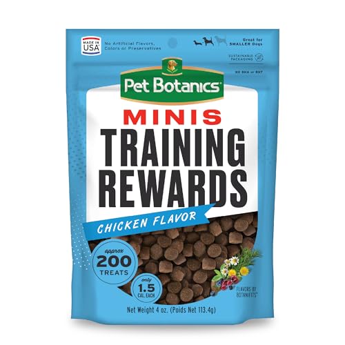 Pet Botanics 4 oz. Pouch Training Rewards Mini Soft & Chewy, Chicken Flavor, with 200 Treats Per Bag, The Choice of Top Trainers - size: 4 Ounce (Pack of 1)