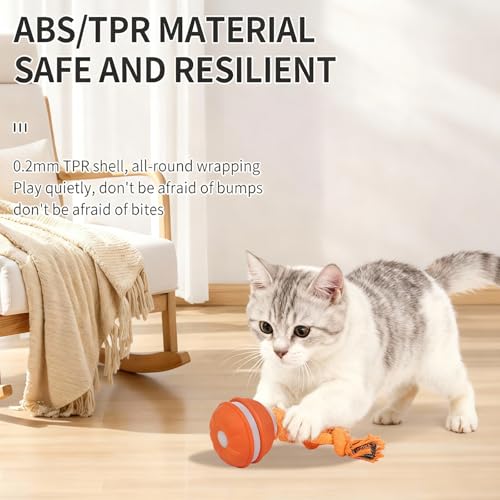 2 Pack Interactive Dog & Cat Ball, Auto Chirping, Rechargeable, Self Play - color: 1 Orange + 1 Blue