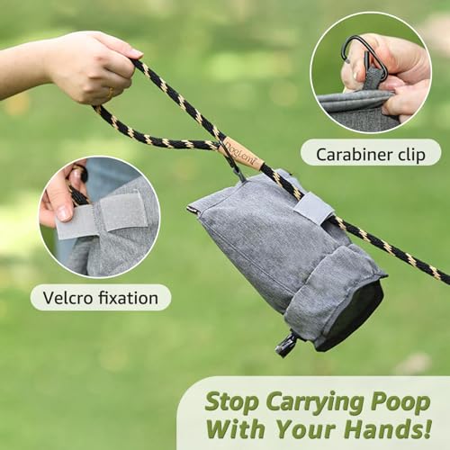 Dog Poop Bag Holder for Leash with Waste Bags Dispenser