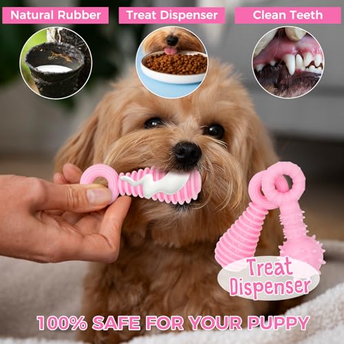 Puppy Toys, 9 Pack Dog Chew Toys, Teething Toys for Small Dogs, Pink - color: Pink, size: X-Small（9Pack）