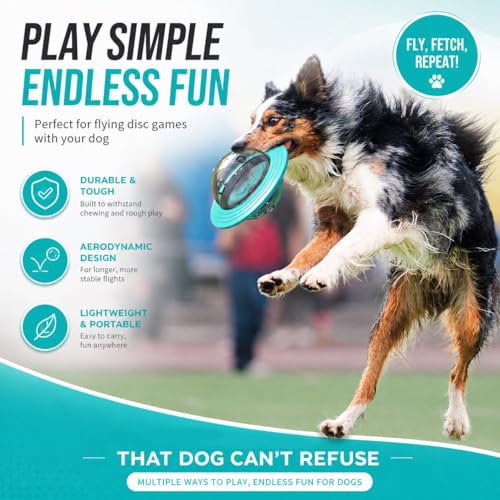 UFO Shape Dog Slow Feeder Toy, Interactive Treat Dispensing Puzzle Bowl for Dogs (Blue) - color: Blue