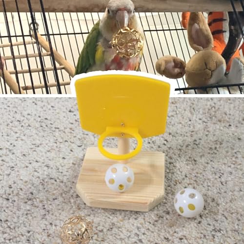 QBLEEV Bird Basketball Toy, Parrot Activity & Foraging Training Toys Set - color: Basketball Toy