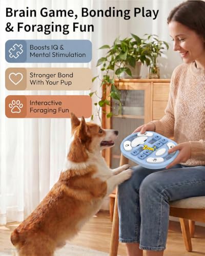 Dog Puzzle Toy, Interactive Enrichment Treat Food Puzzles, Gray - color: Gray