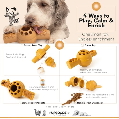 FURHIVE Frozen Dog Treat Toy for Aggressive Chewers, Nylon Chew with Tray - color: Furhive