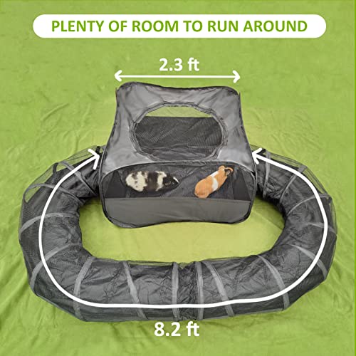 Guinea Pigs Playpen with Surround Tunnel to Run & Exercise Indoor/Outdoor - style: Playpen with Tunnel