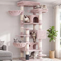 Hey-brother Cat Tree, Multi-Level Tower with 3 Condo, Hairbrush, MPJ035-MMU - color: Muchroom