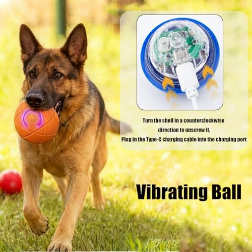 Valentines Day Gifts Dog Balls Interactive Dog Toys 2pc Shaky Ball Toy for Dogs Electric Rolling Pet Toy Dogs ball launcher Dog Chew Toys Rolling Balls for Do gs Smart Jumping Ba ll Training Jolly Toy - color: Orange Blue