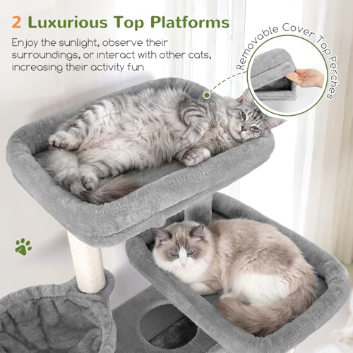 Globlazer Large Cat Tree 72in Tall Cat Climbing Tower, F72G, Light Grey - color: Light Grey