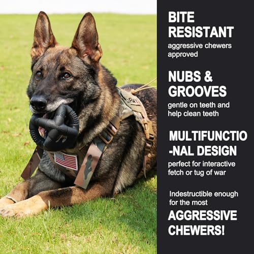 Natural Rubber Dog Balls for Large Aggressive Chewers - Lifetime Replacement - Indestructible and Durable Dog Toys for Large Breed, Black - color: Black