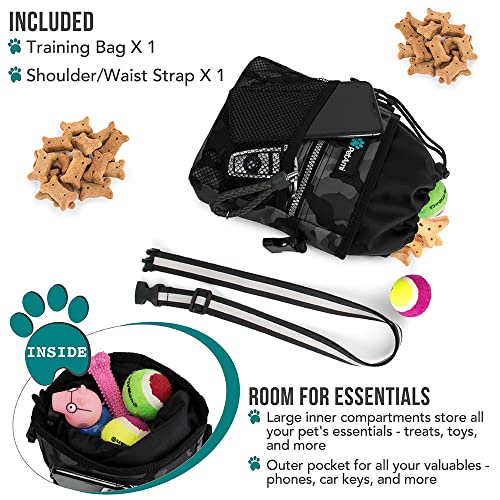 PetAmi Hands Free Dog Treat Pouch for Training and Walking, Camo Black - color: Camo Black