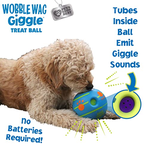 Wobble Wag Giggle Treat Ball- Interactive Dog Toy & Treat Dispenser, Fun Giggle Sounds When Rolled or Shaken, Great for Dogs Pets Know Best - style: Treat