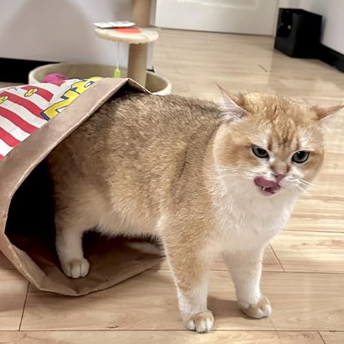 Cat Kraft Paper Tunnel Bag Toy Hide & Seek,Lucky Cat Bag - color: Lucky Cat bag