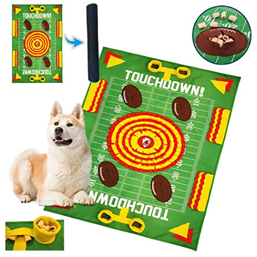 NFL Kansas City Chiefs Dog Snuffle Mat – Interactive Pet Slow Feeder, Football Field Design Food Puzzle Toy for Dogs & Cats, Foraging Activity Mat for Smarter Feeding - color: KANSAS CITY CHIEFS