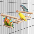 Parrot Climbing Ladders, Wooden Bird Perches Ladder with Swing Chain