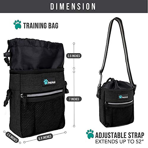 PetAmi Hands Free Dog Treat Pouch for Training and Walking, Charcoal - color: Heather Charcoal