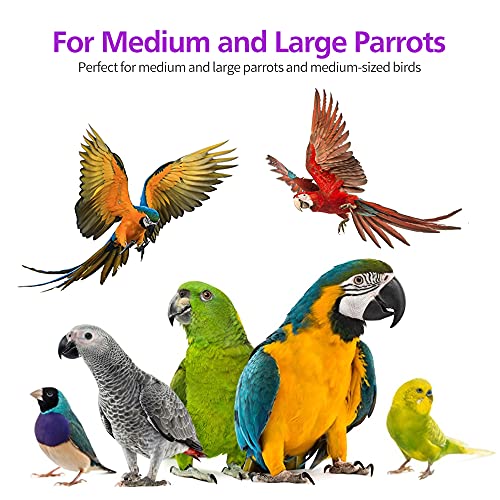 RUBY.Q 3 Pack Large Parrot Toy, 20in Bird Parrot Toy, Multicolor Natural Wooden Bird Chewing Toys for Large Macaws, African Grey and a Variety of Amazon Parrots - size: 3 Pack